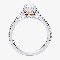 Star Wars Fine Jewelry Princess Leia (F / Si1) Womens 1 3/4 CT. T.W. Lab Grown White Diamond 10K Gold Round Side Stone Engagement Ring