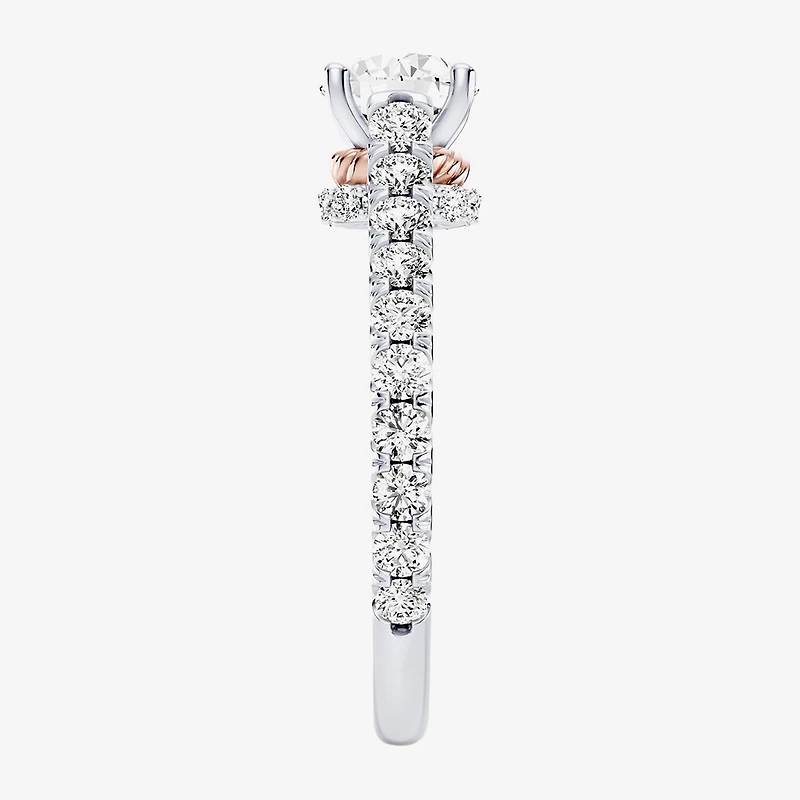 Star Wars Fine Jewelry Princess Leia (F / Si1) Womens 1 3/4 CT. T.W. Lab Grown White Diamond 10K Gold Round Side Stone Engagement Ring