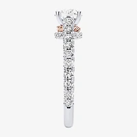 Star Wars Fine Jewelry Princess Leia (F / Si1) Womens 1 3/4 CT. T.W. Lab Grown White Diamond 10K Gold Round Side Stone Engagement Ring