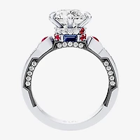 Star Wars Fine Jewelry R2-D2 (F / Si1) Womens 2 1/2 CT. T.W. Lab Grown White Diamond 10K Gold Round Side Stone Engagement Ring