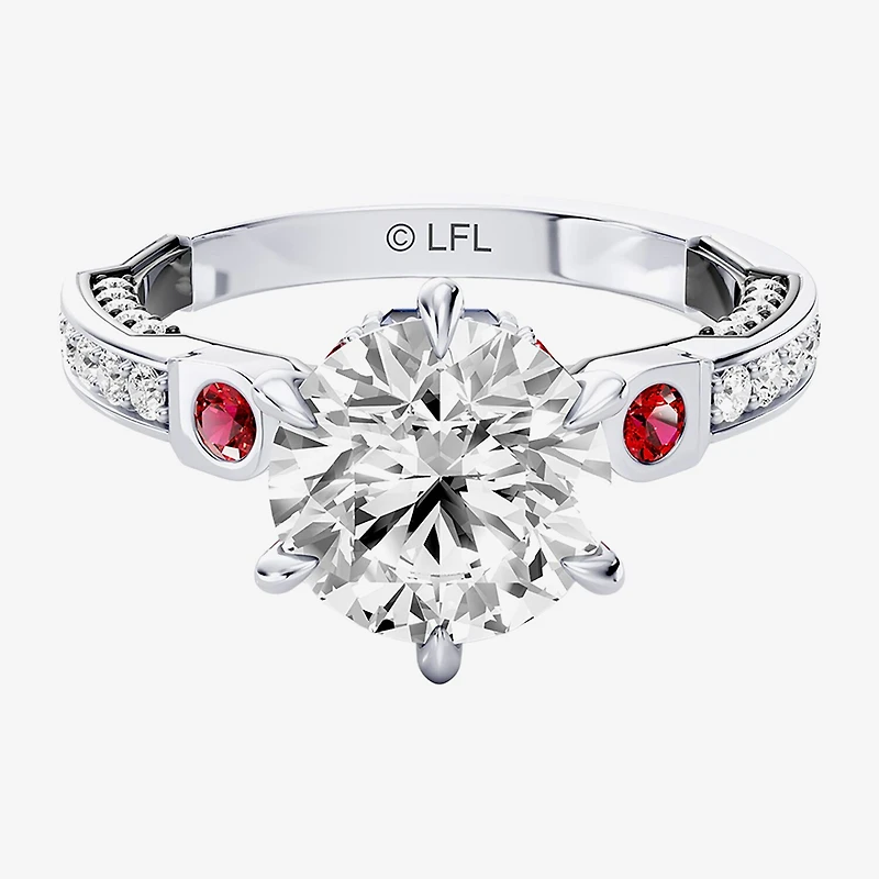 Star Wars Fine Jewelry R2-D2 (F / Si1) Womens 2 1/2 CT. T.W. Lab Grown White Diamond 10K Gold Round Side Stone Engagement Ring