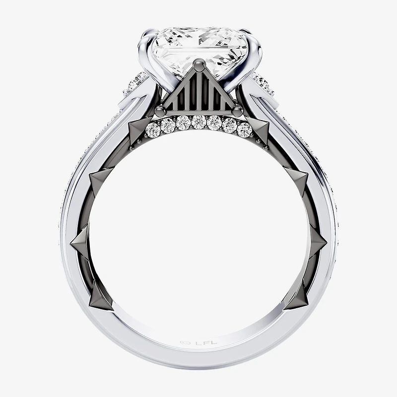 Star Wars Fine Jewelry Darth Vader (F / Si1) Womens 3 1/3 Ct. T.W. Lab Grown White Diamond 10K Gold Side Stone Engagement Ring