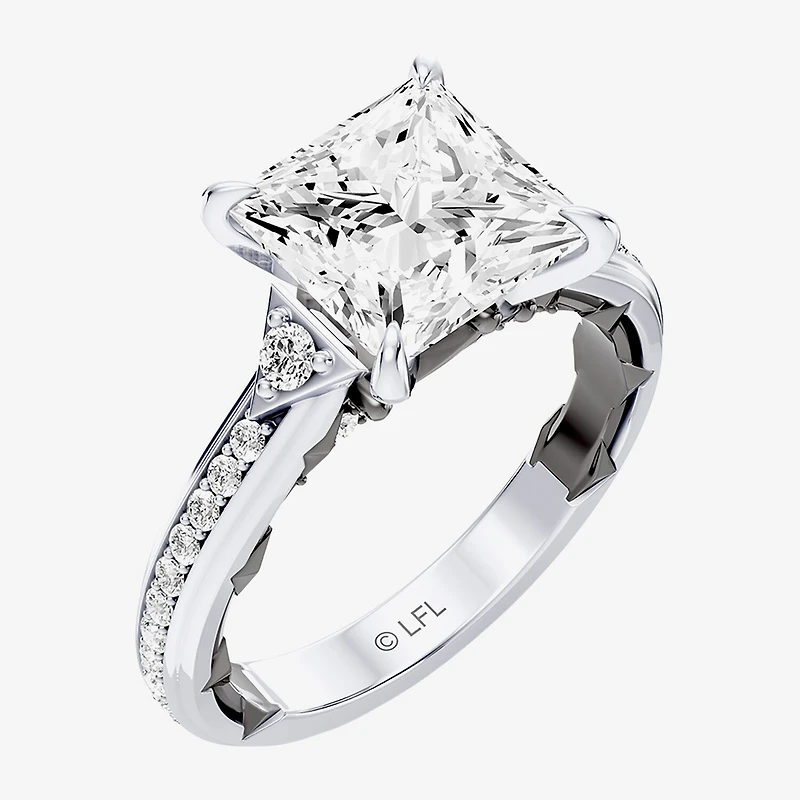 Star Wars Fine Jewelry Darth Vader (F / Si1) Womens 3 1/3 Ct. T.W. Lab Grown White Diamond 10K Gold Side Stone Engagement Ring