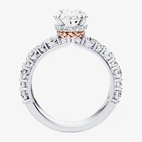 Star Wars Fine Jewelry Princess Leia (F / Si1) Womens 3 5/8 Ct. T.W. Lab Grown White Diamond 10K Gold Oval Side Stone Engagement Ring