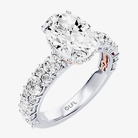 Star Wars Fine Jewelry Princess Leia (F / Si1) Womens 3 5/8 Ct. T.W. Lab Grown White Diamond 10K Gold Oval Side Stone Engagement Ring