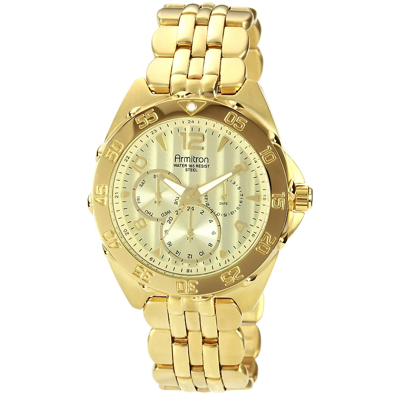 Armitron® Mens Gold-Plated Chronograph Watch