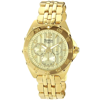 Armitron® Mens Gold-Plated Chronograph Watch