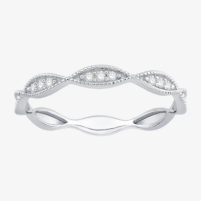 Womens 1/ CT. T.W. Natural White Diamond 10K Gold Wedding Band