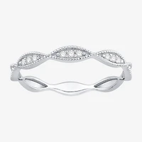 Womens 1/10 CT. T.W. Natural White Diamond 10K Gold Wedding Band