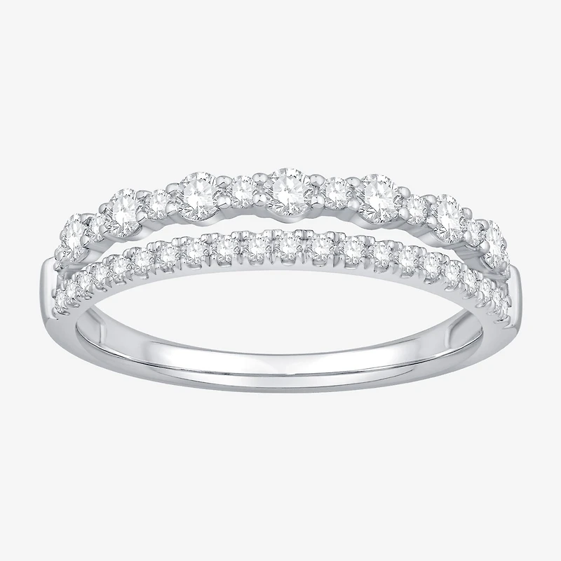 Womens 1/2 CT. T.W. Natural White Diamond 10K Gold Wedding Band