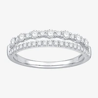 Womens 1/2 CT. T.W. Natural White Diamond 10K Gold Wedding Band