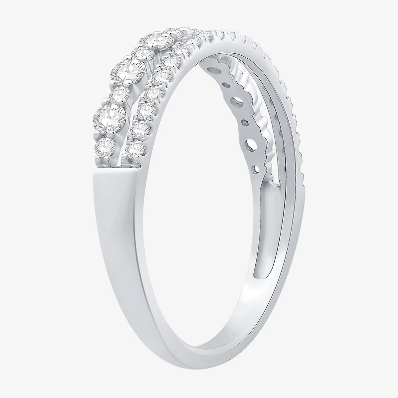 Womens 1/2 CT. T.W. Natural White Diamond 10K Gold Wedding Band