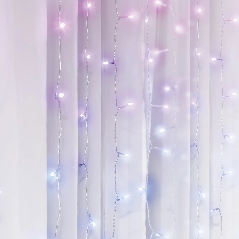 West & Arrow White/Pink/Purple LED Curtain Light 96