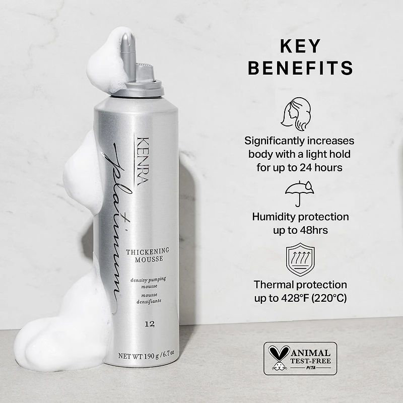 Kenra Professional Platinum Thickening Hair Mousse 6.7 oz.