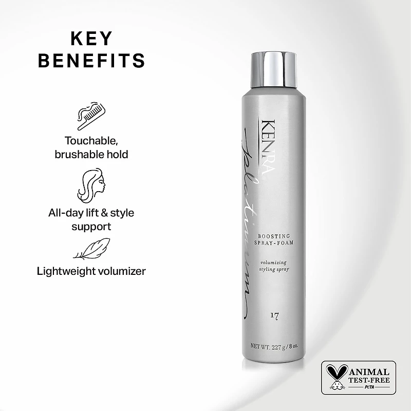 Kenra Professional Platinum Boosting Spray Foam Hair Mousse 8 oz.