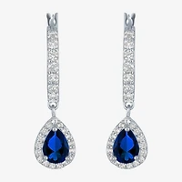 Gemstone Sterling Silver Pear Drop Earrings