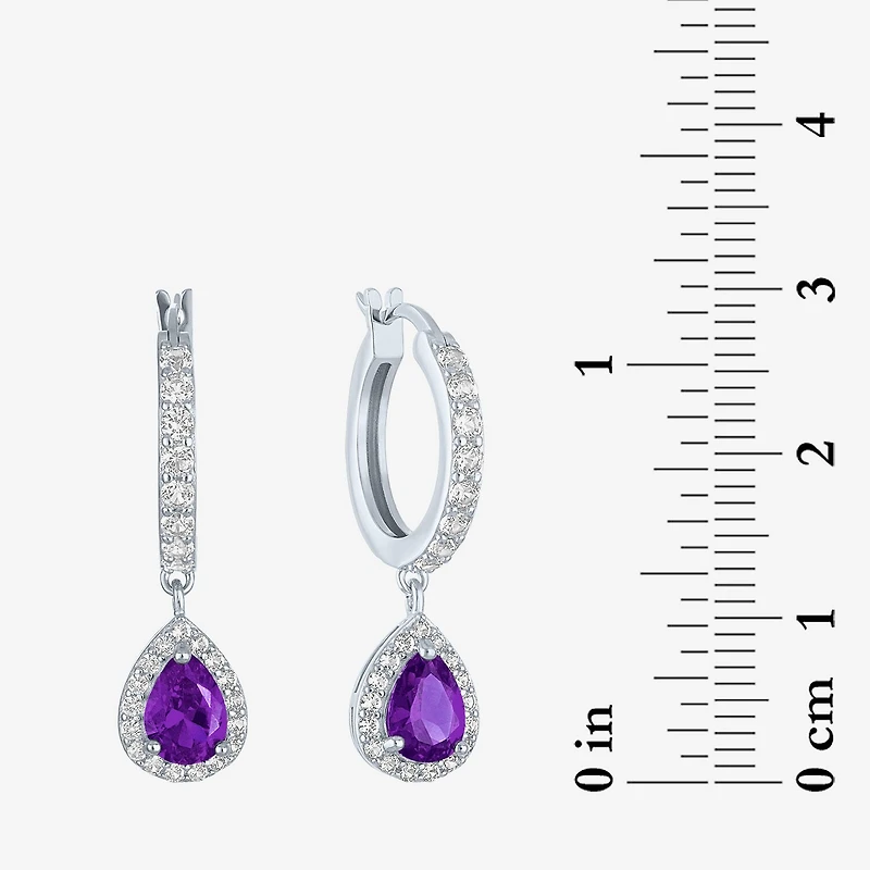 Gemstone Sterling Silver Pear Drop Earrings