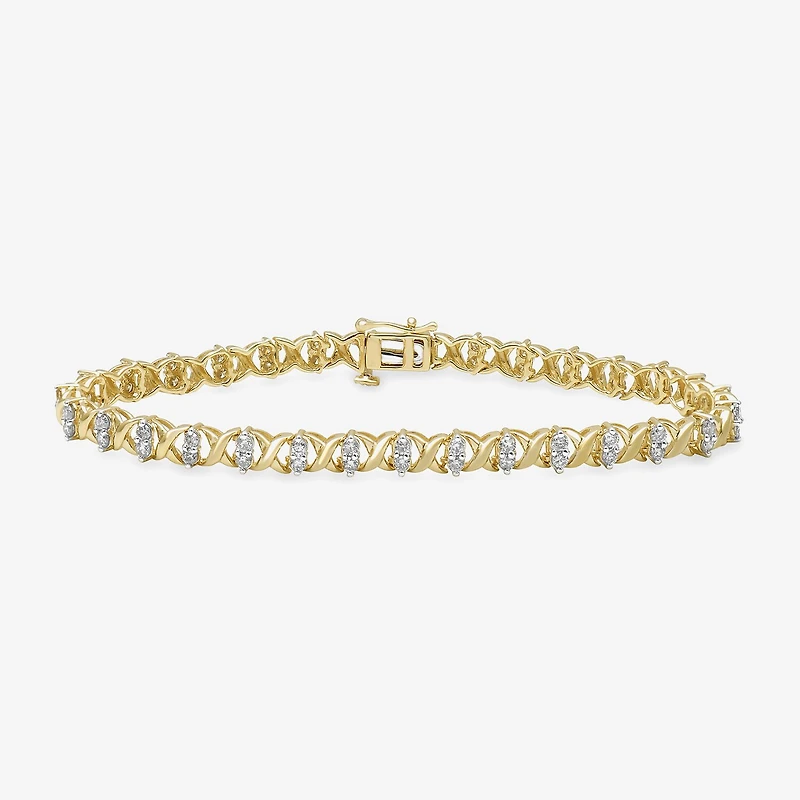 2 CT. T.W. Genuine Diamond 14K Yellow Gold Bracelet