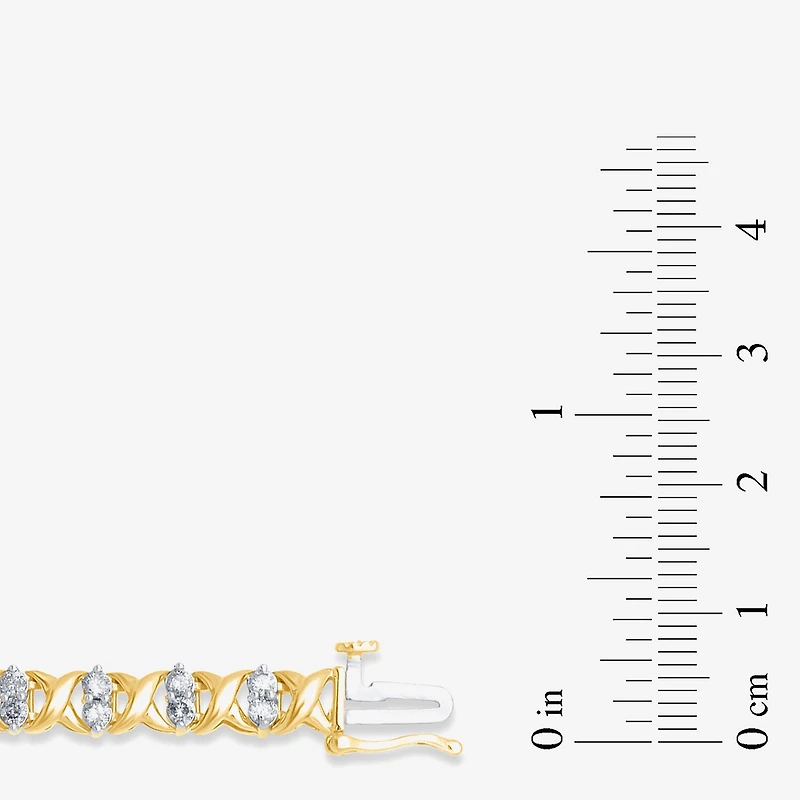 2 CT. T.W. Genuine Diamond 14K Yellow Gold Bracelet