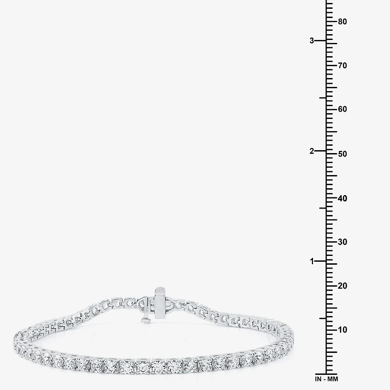 (H-I / Si2-I1) Womens 5 CT. T.W. Lab Grown White Diamond 10K Gold 7.25 Inch Tennis Bracelet