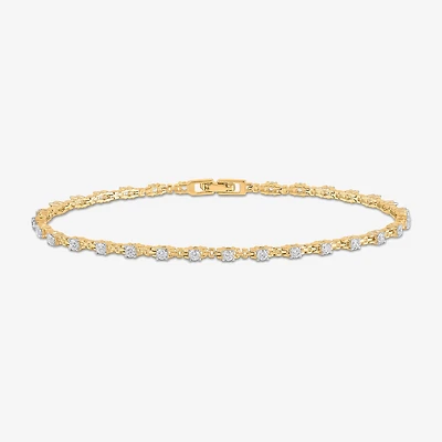 Womens 1 CT. Lab Grown White Diamond 10K Gold Tennis Bracelet