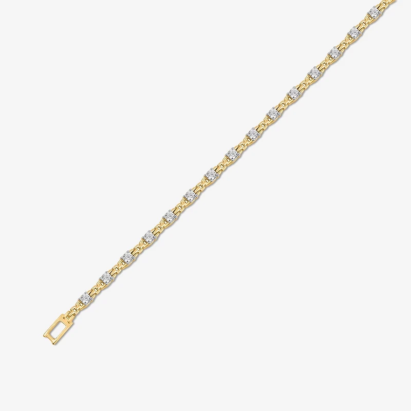 Womens 1 CT. Lab Grown White Diamond 10K Gold Tennis Bracelet