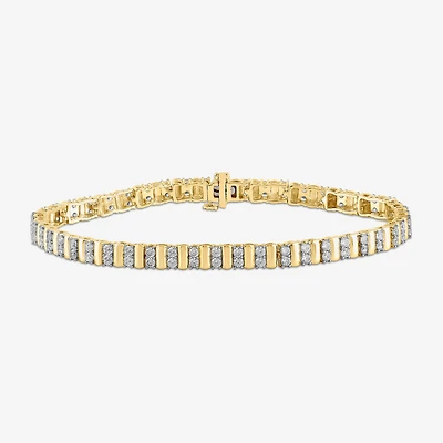 Womens 2 CT. Lab Grown White Diamond 10K Gold Tennis Bracelet