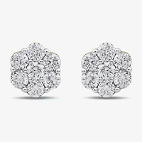 Diamond Blossom 1/4 CT. T.W. Lab Grown White 10K or Yellow Gold 5.2mm Flower Stud Earrings