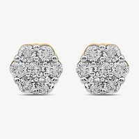 Diamond Blossom 1/10 CT. T.W. Lab Grown White 10K Gold 3.7mm Flower Stud Earrings