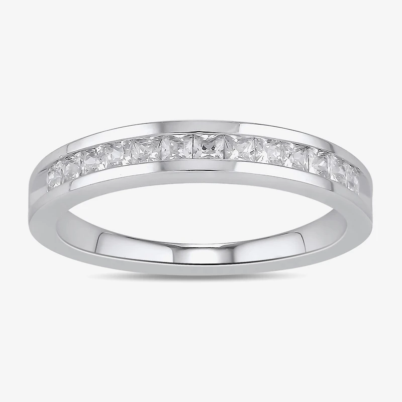 (F / Si2) Womens 1/2 CT. T.W. Lab Grown White Diamond 10K Gold Anniversary Band