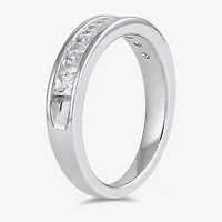 (F / Si2) Womens 1 CT. T.W. Lab Grown White Diamond 10K Gold Anniversary Band