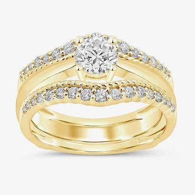 Womens 3/ CT. T.W. Natural White Diamond 14K Gold Ring Guard