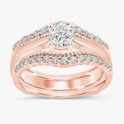 Womens 3/8 CT. T.W. Natural White Diamond 14K Gold Ring Guard