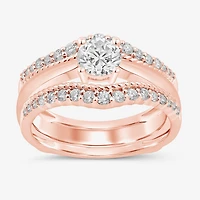 Womens 3/8 CT. T.W. Natural White Diamond 14K Gold Ring Guard