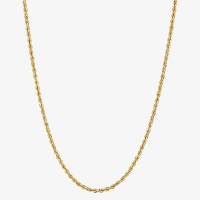 Womens 10K Gold Inch Rope Chain Necklace