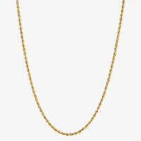 Womens 10K Gold Inch Rope Chain Necklace