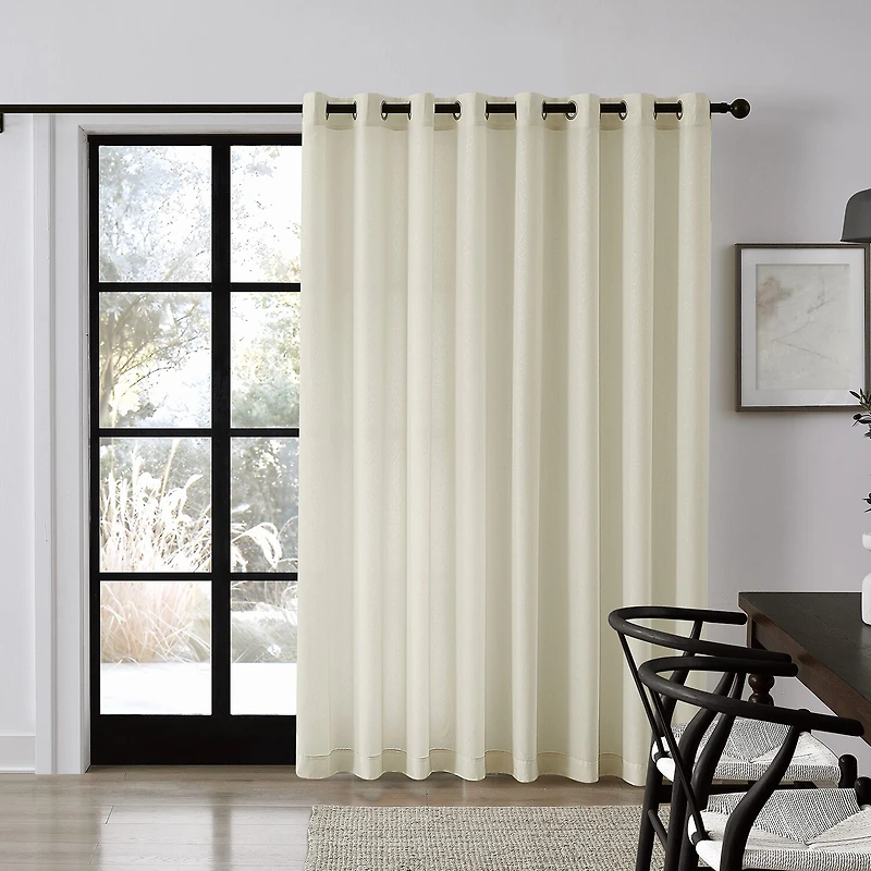 TRU-BARRIER Sheerbarrier Privacy Sheer Grommet Top Single Patio Door Curtain