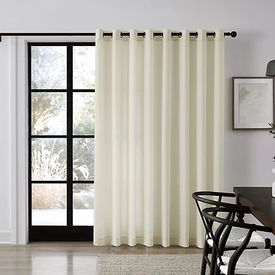 TRU-BARRIER Sheerbarrier Privacy Sheer Grommet Top Single Patio Door Curtain