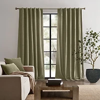 Brooklyn Loom Matte Cotton Velvet Rod Pocket Room Darkening Set of 2 Curtain Panel
