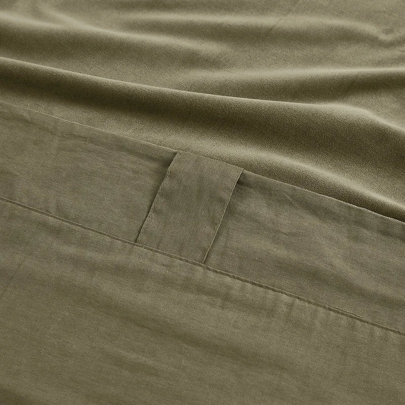Brooklyn Loom Matte Cotton Velvet Rod Pocket Room Darkening Set of 2 Curtain Panel
