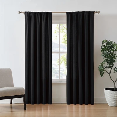 Brooklyn Loom Cotton Solid Rod Pocket Light-Filtering Set of 2 Curtain Panel
