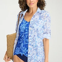 Sonnet Shores Womens Dress Swimsuit Cover-Up