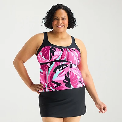 ZeroXposur Womens Comfort Straps Plus Tankini Swimsuit Top