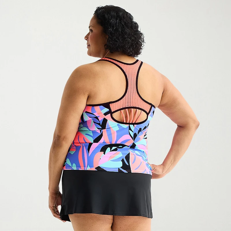 ZeroXposur Womens Built Bra Plus Tankini Swimsuit Top