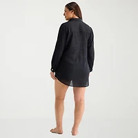 Sonnet Shores Womens Plus Dress Swimsuit Cover-Up
