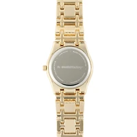 Personalized Dial Womens Diamond-Accent Gold-Tone Bracelet Watch
