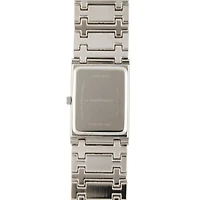 Personalized Dial Mens Diamond-Accent Square Silver-Tone Watch