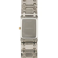 Personalized Dial Mens Diamond-Accent Square Two-Tone Watch