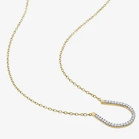 Horseshoe Womens 1/6 CT. T.W. Natural White Diamond 18K Gold Over Silver 18 Inch Pendant Necklace