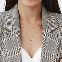 Horseshoe Womens 1/6 CT. T.W. Natural White Diamond 18K Gold Over Silver 18 Inch Pendant Necklace